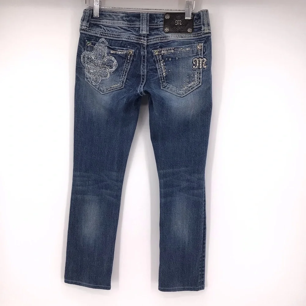 Miss Me Style JE5340T10R Accent Sequin Straight Leg Jeans Sz 26 - Picture 16 of 16
